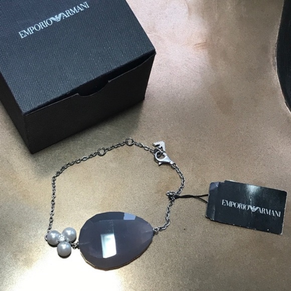 GIORGIO ARMANI Sterling Silver Pearl Bracelet NEW! - Picture 3 of 5